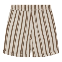 BIRKHOLM Muslin Shorts Natur Beige & Teak Brun